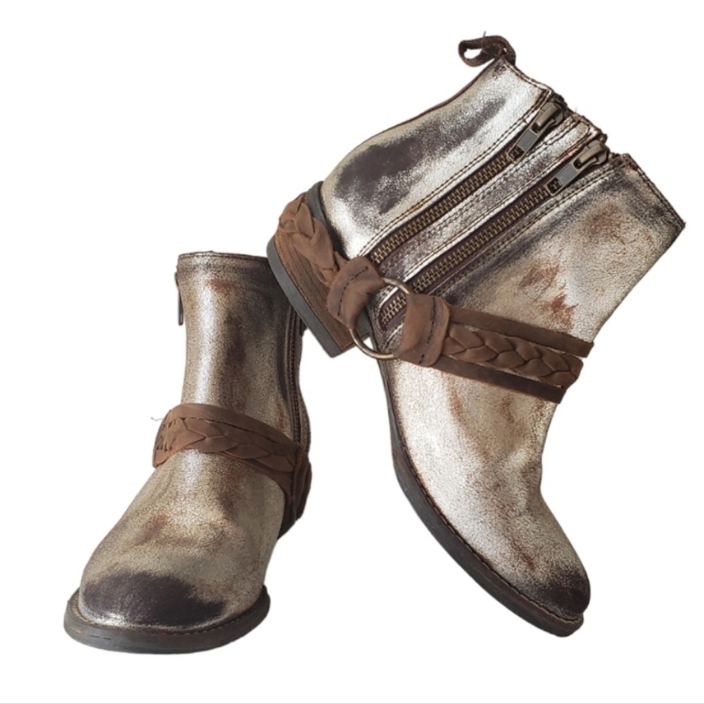 Very Volatile Rustic Metallic Leather Boots